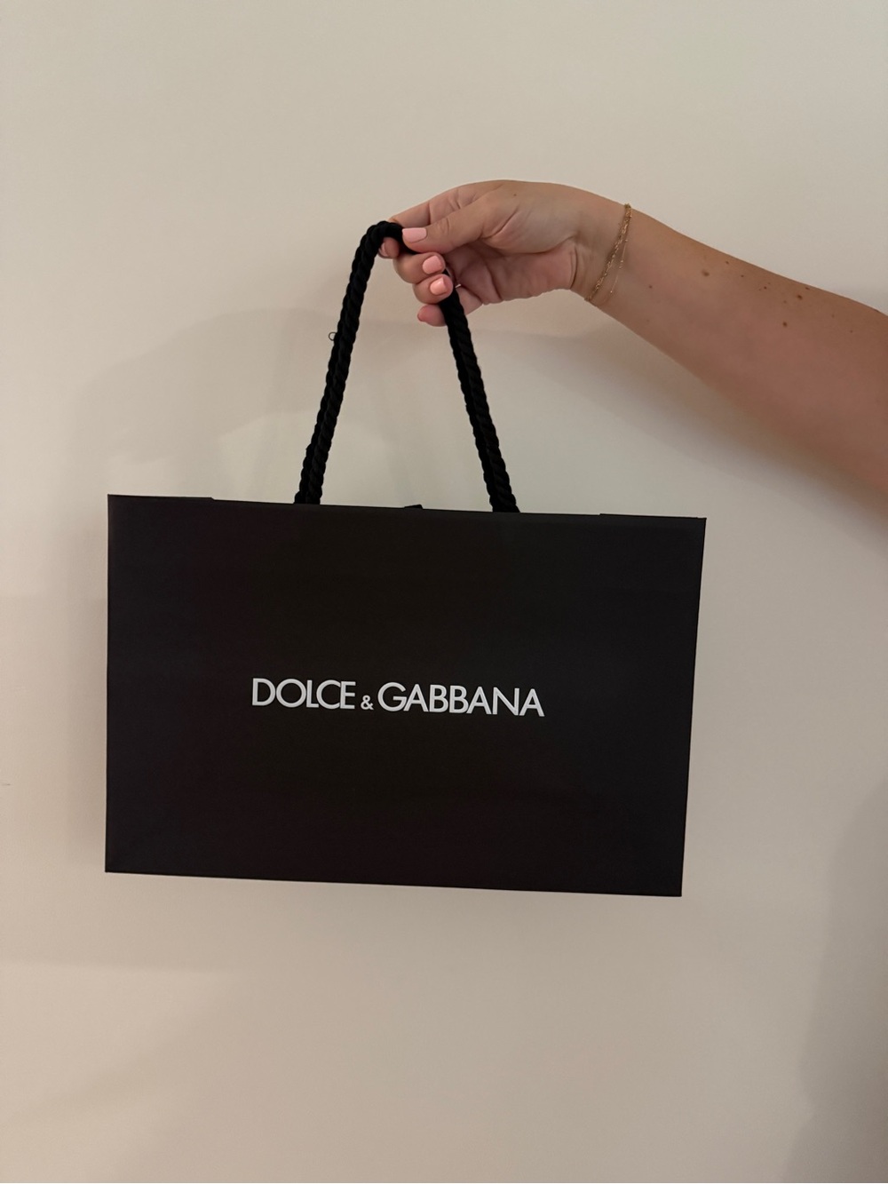 Dolce & Gabbana Black Shopping Tote with Braided Handles